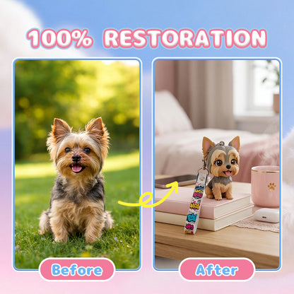 Custom 3D Pet Figure Keychain from Photo finished keepsake angle