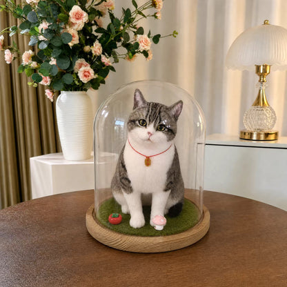 Custom needle felted wool pet figurine, full body replica from photo