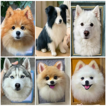 Custom needle felted wool pet figurine, full body replica from photo