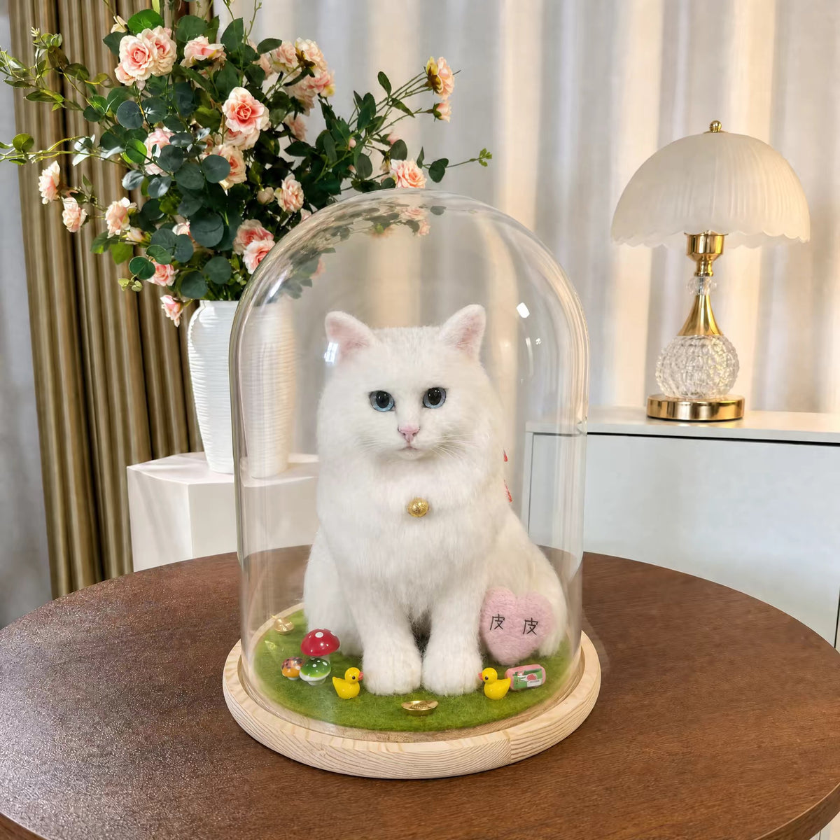 Custom needle felted wool pet figurine, full body replica from photo
